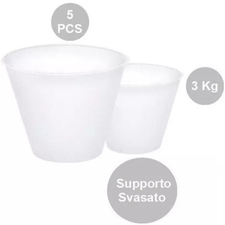 Set 5 supporti svasati per uova di pasqua fazzoletto da 3 Kg, di 225 mm x 135 mm h 188 mm