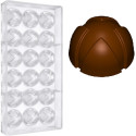 Bocciolo cuneese da 12 g: stampo in policarbonato per 18 cioccolatini di ø32xh1,8 mm