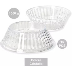 15 Supporti per uovo di Pasqua stagnolate e decorate da 1 Kg, a forma barchetta colore trasparente effetto cristallino