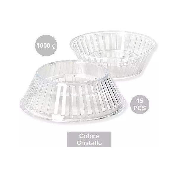 15 Supporti per uovo di Pasqua stagnolate e decorate da 1 Kg, a forma barchetta colore trasparente effetto cristallino