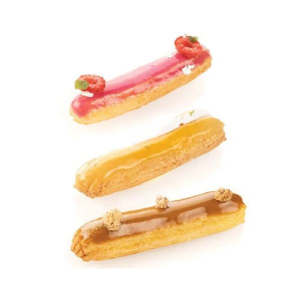 Air mat Éclair 583x384 mm Silikomart: tappeto silicone microforato doppia faccia per la cottura di éclairs e mini éclairs