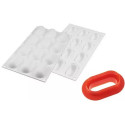Pillow 30 Silikomart: stampo in silicone bianco con cutter per mini pillole