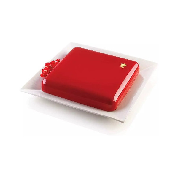 Quadro Silikomart: stampo in silicone grigio per torta quadrata dimensioni 21x21xh 3,5 cm