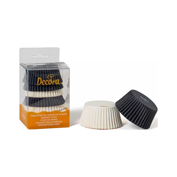 Set di 75 pirottini per muffin in carta bianca e nera di ø5xh3,2 cm da Decora