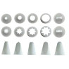 Set 10 beccucci per decorazioni da Vespa: serie 10 becchi o bocchette per decorazioni, lisci, frisati, ecc