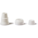 1 o 12 Adattatori per cornetti standard con cappuccio salva freschezza, in plastica bianca per alimenti da Decora