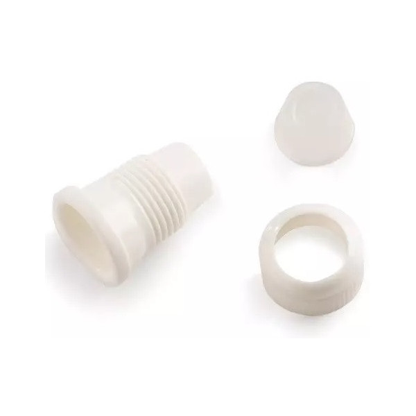 1 o 12 Adattatori per cornetti standard con cappuccio salva freschezza, in plastica bianca per alimenti da Decora