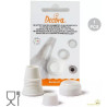 Adattatore per cornetti standard con cappuccio salva freschezza, in plastica bianca per alimenti da Decora Adattatore per cornetti standard con cappuccio salva freschezza, in plastica bianca per alimenti da Decora