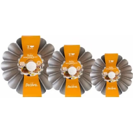 Da ø20 a ø28 cm stampo babà o budino a margherita con tubo in metallo antiaderente h8,5 cm  Decora