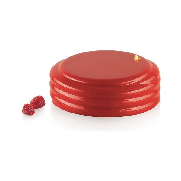 Cocoon Silikomart: stampo in silicone grigio per torta 3D con texture avvolgente di ø19xh6,1 cm e volume 1600 ml