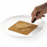 Stencil ramo Silikomart: stampo in silicone giallo per decoro a piatto di rametti ⌀100 h 1 mm - set 2 pz