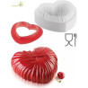 Lovely 1200 Silikomart: stampo in silicone bianco cuore intrecciato di 182x173xh68 mm con cutter Lovely 1200 Silikomart: stampo in silicone bianco cuore intrecciato di 182x173xh68 mm con cutter
