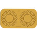 Mandala Silikomart: stampo in silicone giallo per 2 decori di forma geometrica, cerchi di ø140xh1.7 mm