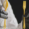 Coperto, linea Naturae, Silikomart: stampo in silicone giallo di 20 decorazioni tra cucchiai e forchette