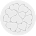 Mini love decor Silikomart: set 6 stampi in silicone bianco o tappeto decorativo cuoricini di ø60xh1,7 mm