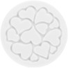 Mini love decor Silikomart: set 6 stampi in silicone bianco o tappeto decorativo cuoricini di ø60xh1,7 mm