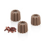 Cannelé 01 P Silikomart: stampo in tritan per 24 cannelle di cioccolato di ø25xh21 mm