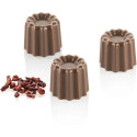 Cannelé 01 P Silikomart: stampo in tritan per 24 cannelle di cioccolato di ø25xh21 mm