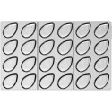 Aurora P Silikomart: stampo in tritan per 24 cioccolatini di 40x25xh17 mm