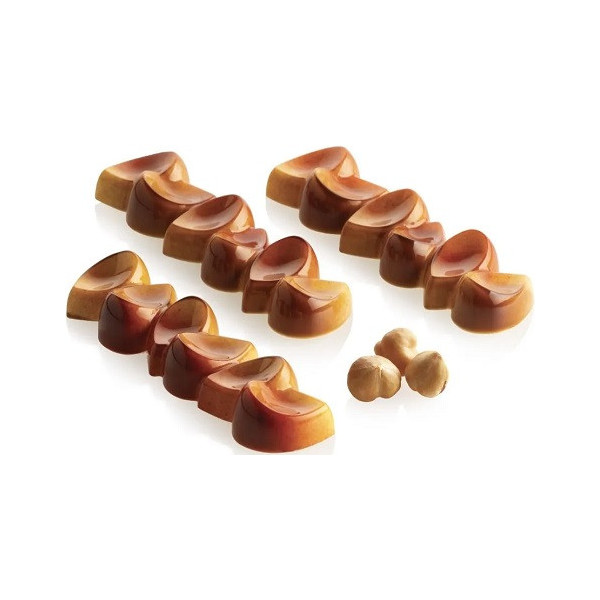 Auror B Silikomart: stampo in Tritan, CH048 linea Chocado, per 10 barrette di cioccolato 11x3 h 1,7 cm