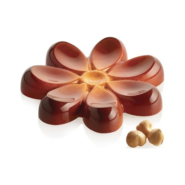 Aurora T Silikomart: stampo Tritan, CH049 linea Chocado, 2 tavolette cioccolato a forma fiore ø110xh17 mm