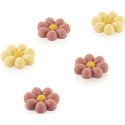 Flower Silikomart: stampo silicone marrone per cioccolatini 8 margherite di cioccolato  ø38xh12 mm