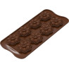 Flower Silikomart: stampo silicone marrone per cioccolatini 8 margherite di cioccolato  ø38xh12 mm