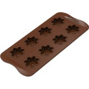 Flower Silikomart: stampo silicone marrone per cioccolatini 8 margherite di cioccolato  ø38xh12 mm