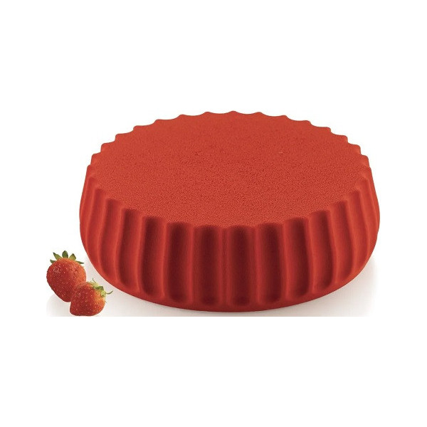 Charme Silikomart: stampo in silicone grigio per torta 3D con texture striata di ø19,3xh6 cm e volume 1600 ml