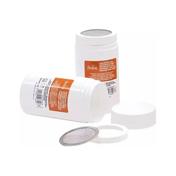 Spargi-zucchero in plastica con setaccio acciaio e coperchio chiusura ø6xh11 cm da Decora