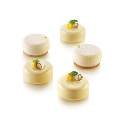 Essenziale 30 Silikomart: stampo tondo in silicone bianco per semifreddi mignon ø45h20 mm
