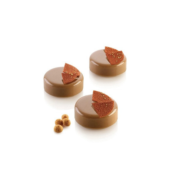 Essenziale 80 Silikomart: stampo tondo in silicone bianco per semifreddi monoporzioni ø65h25 mm