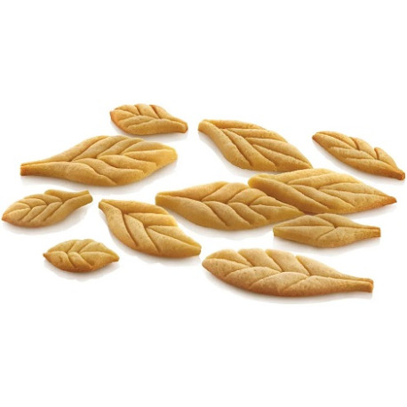 Voila' Cookie Leaves Silikomart: tagliapasta e stampo in T-Plus+ a forma di foglie da 24x15xh2 cm