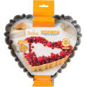 Design Tart crostata cuore Decora: teglia a cuore con fondo mobile in metallo antiaderente 25x23xh3 cm