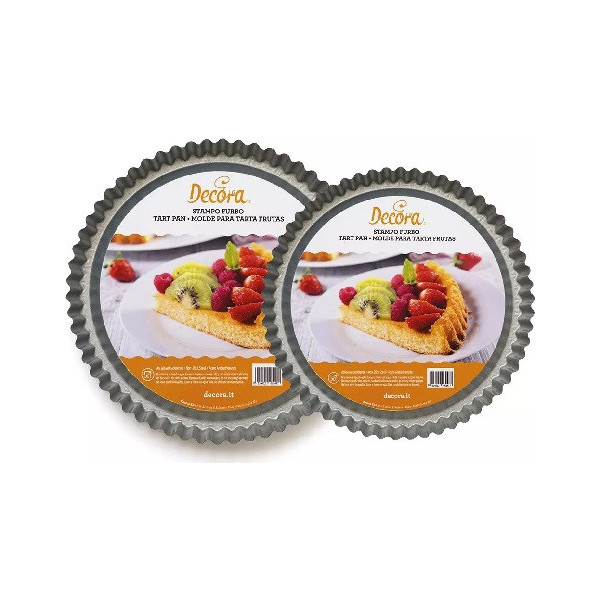Stampo furbo per crostata Decora, di ø24 o ø28 cm, in acciaio antiaderente h3 cm