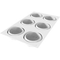 Splash 110 Silikomart: stampo silicone 6 tortine a sfera di ø71xh36,5 mm