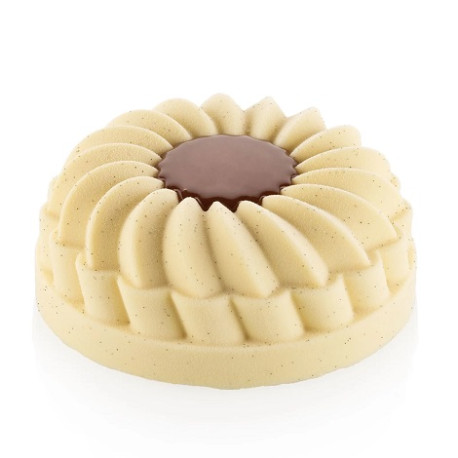 Pleincoeur Round 710 Silikomart: stampo in silicone bianco per torte tonde ⌀140xh59 mm