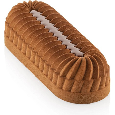 Pleincoeur buche 860 Silikomart: stampo in silicone bianco per torta tronchetto 236x80xh60 mm
