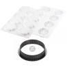 Kit tarte ring Honoré ø8 cm Silikomart: 8 anelli tondi microforati per basi crostatine e stampo silicone top ø7xh1,3 cm