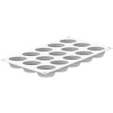 Pleincoeur Oval 28 Silikomart: stampo in silicone bianco per 15 mignon, mini porzioni ovali, 53x36xh25 mm