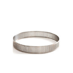 Anello micro-forato in acciaio inox, fascia di ø8xh2 cm da Decora, per crostatine tonde