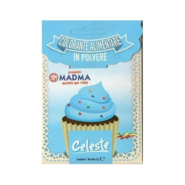 Colorante in polvere idrosolubile celeste Madma da 5 g