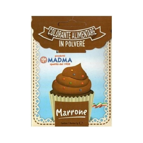 Colorante in polvere idrosolubile marrone di Madma in bustina da 5 g