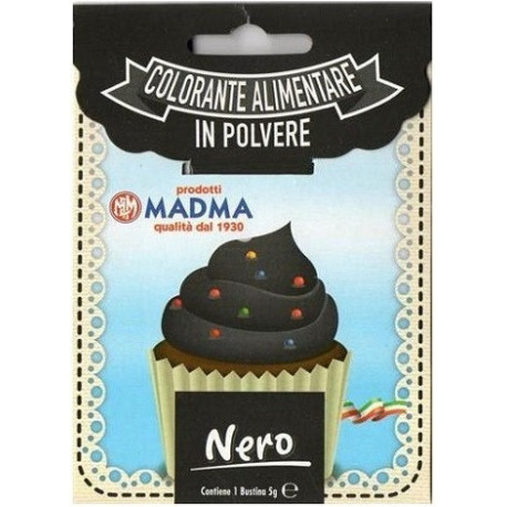 Colorante in polvere idrosolubile nero di Madma in bustina da 5 g