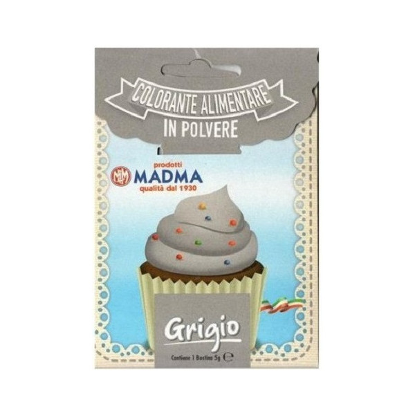 Colorante in polvere idrosolubile grigio di Madma in bustina da 5 g