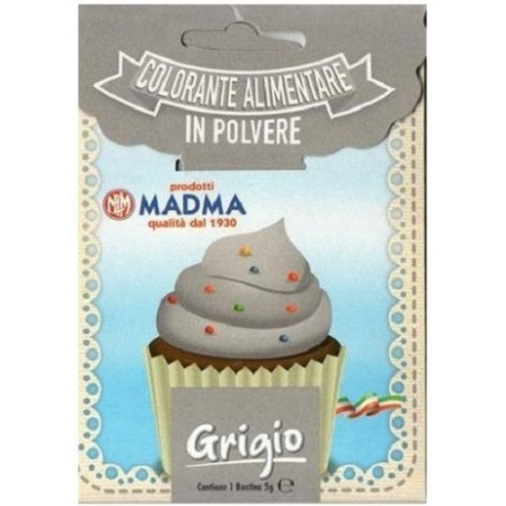 Colorante in polvere idrosolubile grigio di Madma in bustina da 5 g