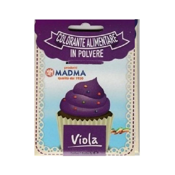 Colorante in polvere idrosolubile viola di Madma in bustina da 5 g