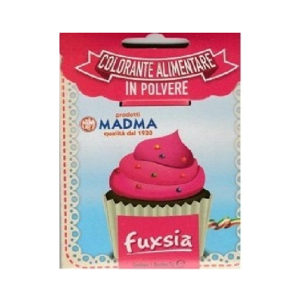 Colorante in polvere idrosolubile fucsia di Madma in bustina da 5 g