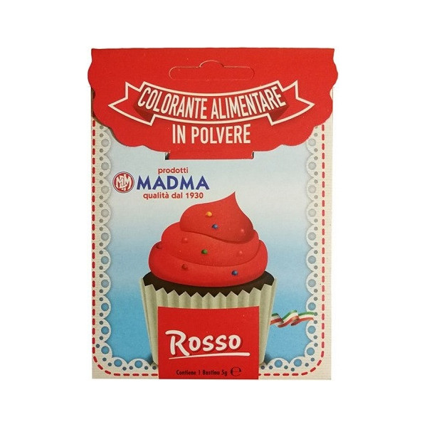Colorante in polvere idrosolubile rosso di Madma in bustina da 5 g