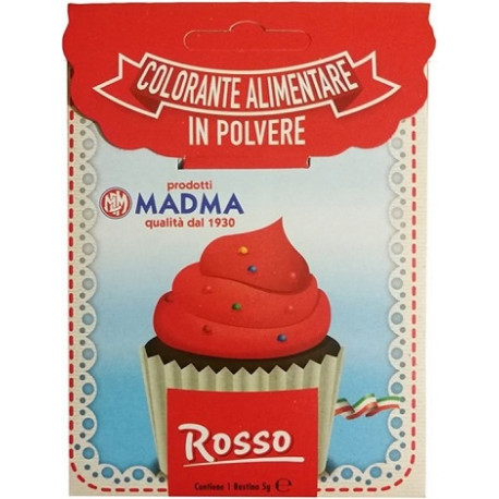 Colorante in polvere idrosolubile rosso di Madma in bustina da 5 g Colorante in polvere idrosolubile rosso di Madma in bustina da 5 g